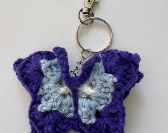 Crochet keyring - blue butterfly