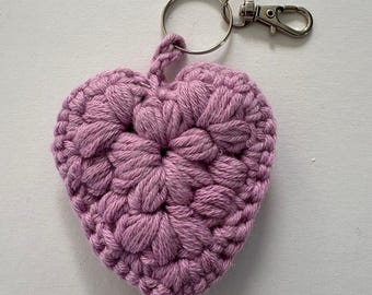 Crochet keyring - lilac heart