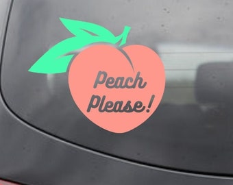 Perzik alsjeblieft! Glanzend vinyl sticker sticker