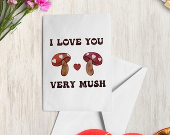 Ich liebe dich Pilz Karte zum Valentinstag - Blanko Karten - Jubiläums Karten