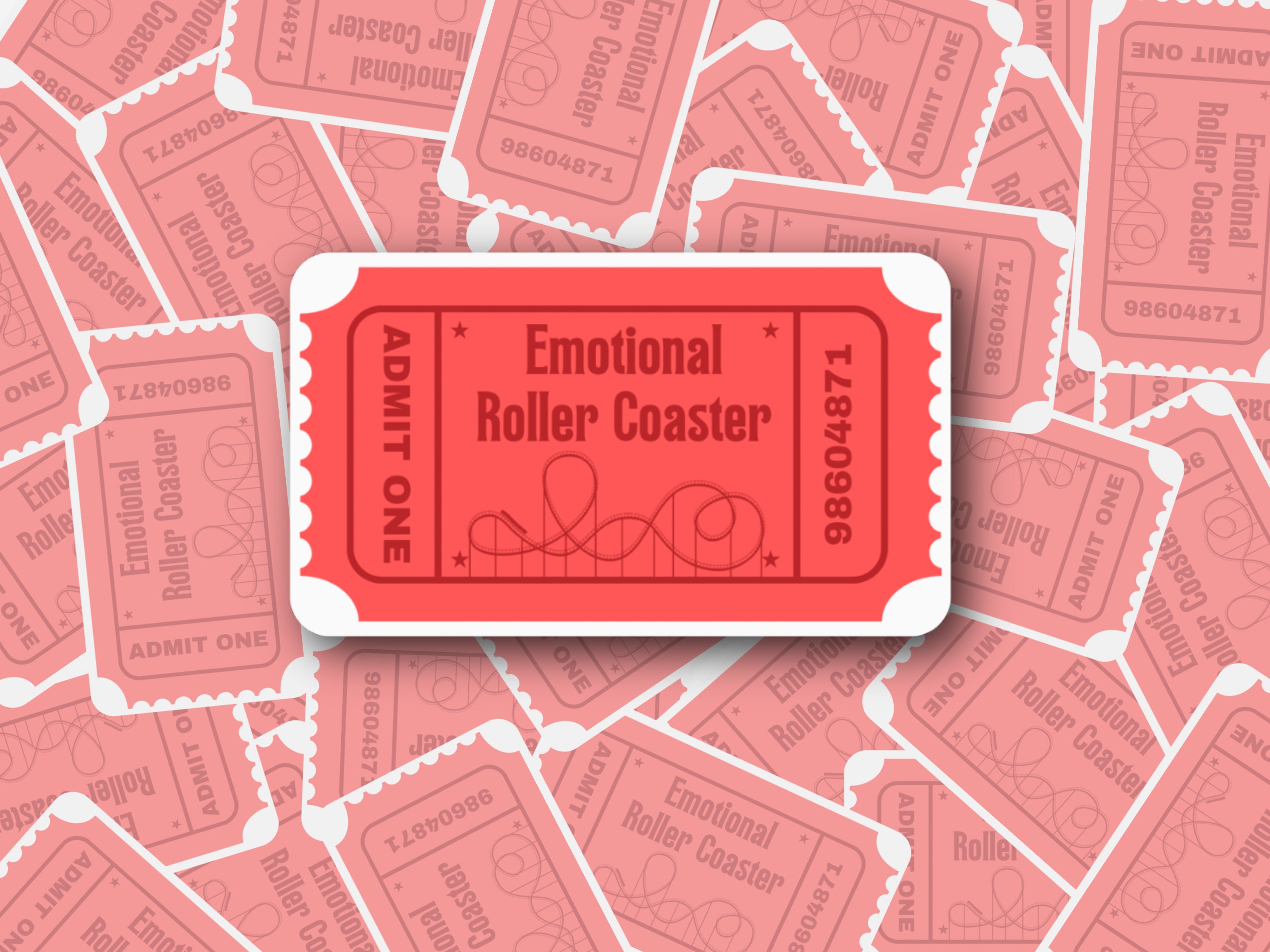 Emotional Roller Coaster admit One Ticket Waterproof Vinyl - Etsy
