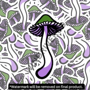 Genderqueer Pride Flag Mycena Mushroom Sticker -Waterproof LGBTQIA sticker