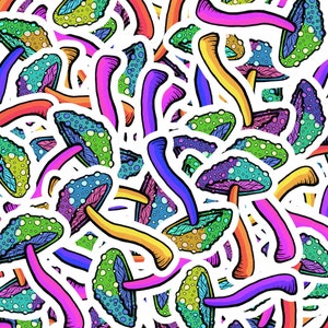 Waterproof Vinyl Mushroom Stickers