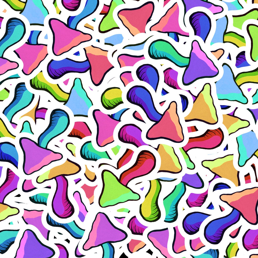 Wizard Cap Mushroom Stickers - Vibrant Vinyl Waterproof Sticker - Etsy