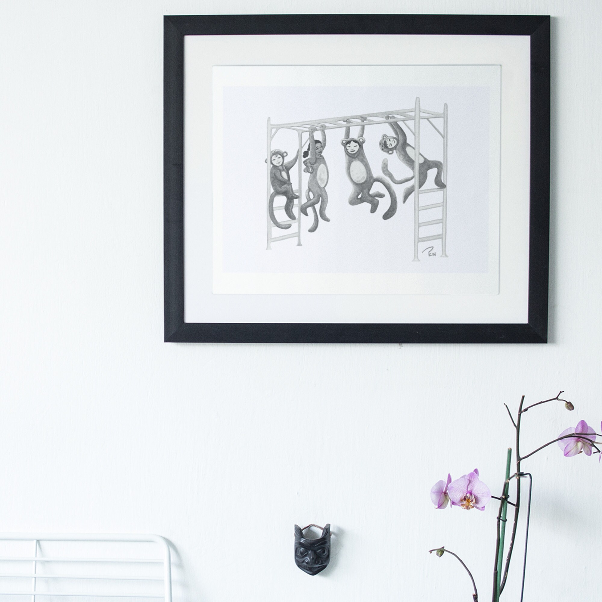 MONKEY WALL ART Monkey Wall Painting Kids Room Prints Monkey Oil