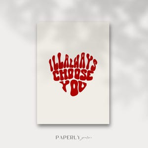 Carte postale « Choisis-toi », carte postale pour petite amie, petit ami, femme, mari pour anniversaire, Saint-Valentin