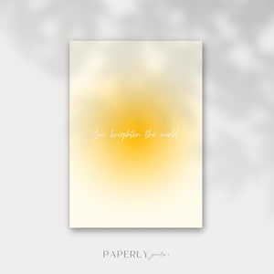 Postkarte "you brighten the world", Karte zu jedem Anlass, coole Postkarte für Freundin, beste Freundin, Freund