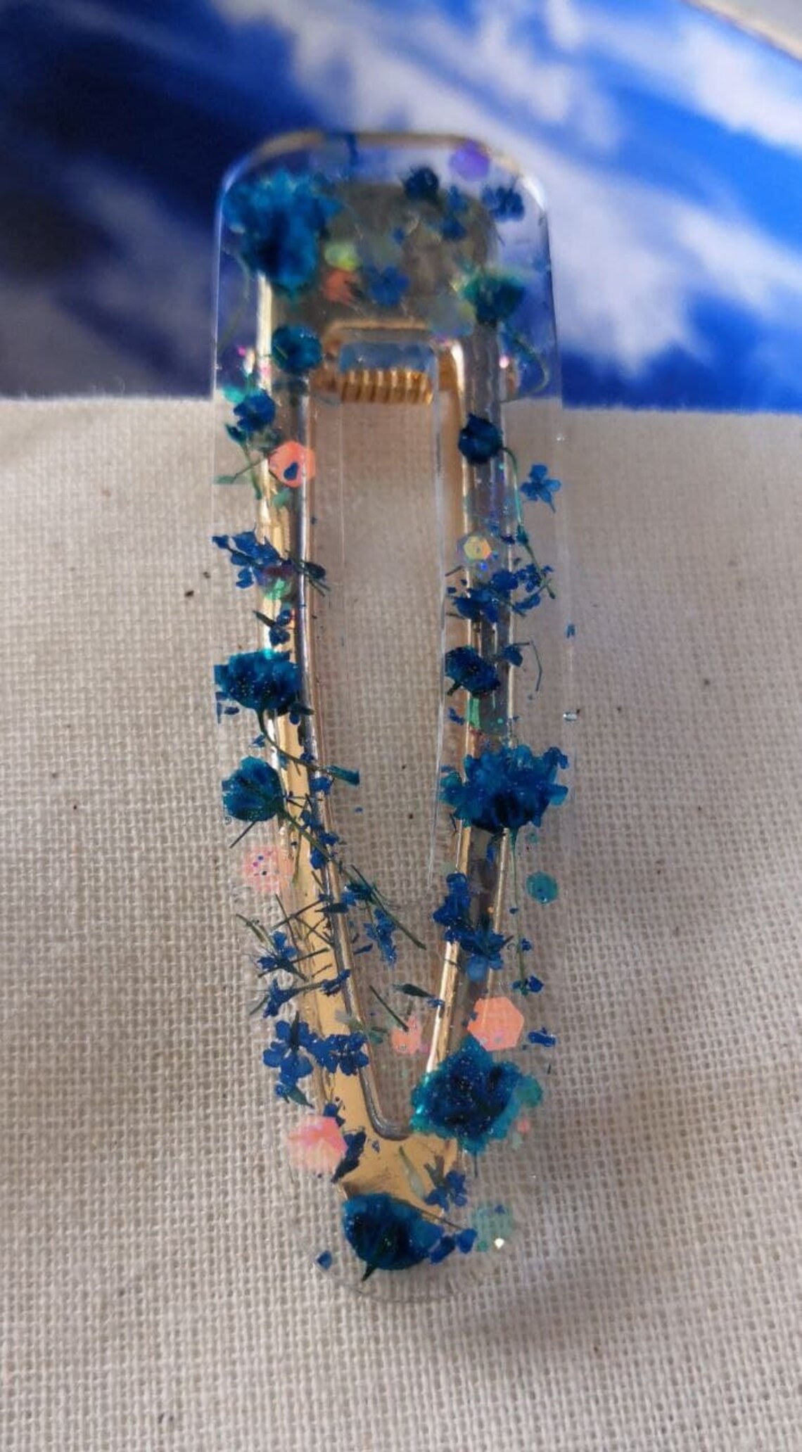 Floral Resin Hair Clips Etsy