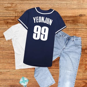 YEONJUN Bias | Baseball Jersey | Unisex | txt Jersey| MOA | Seoul | KPop Fanmade Merch |