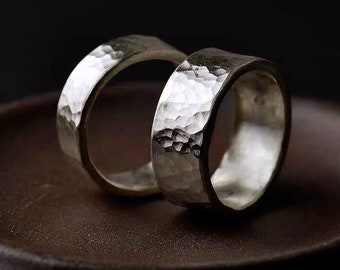 Hammered Sterling Silver Ring, Popular Design.