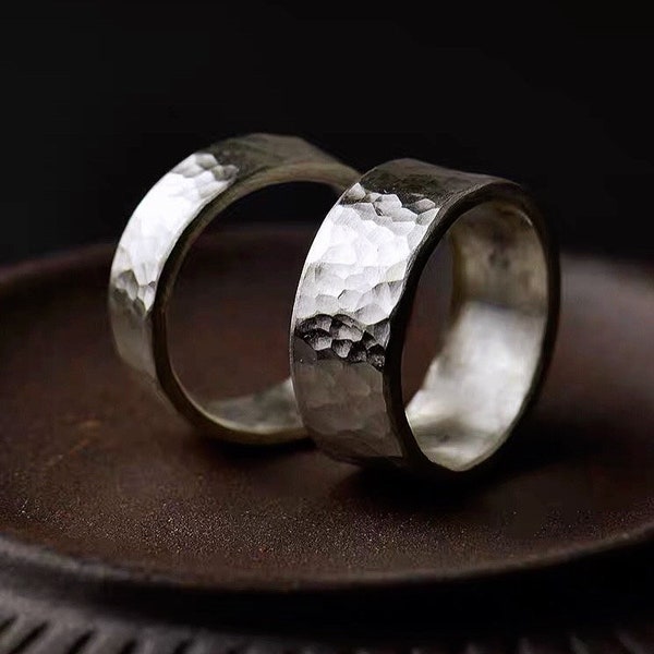Hammered Sterling Silver Ring, Popular Design.
