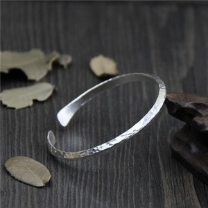 Hammered Sterling Silver Bangle.Hammered Silver Cuff Bracelet.Open Cuff Bangle.Hand Made.Popular Design