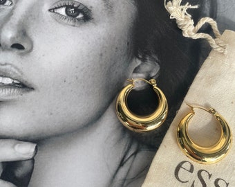 Chunky Gold Hoop Earrings, Golden Hoops, Chunky Gold Hoops, Small Gold Hoop Earrings, Thin Gold Hoop Earrings, 18k Gold Hoops