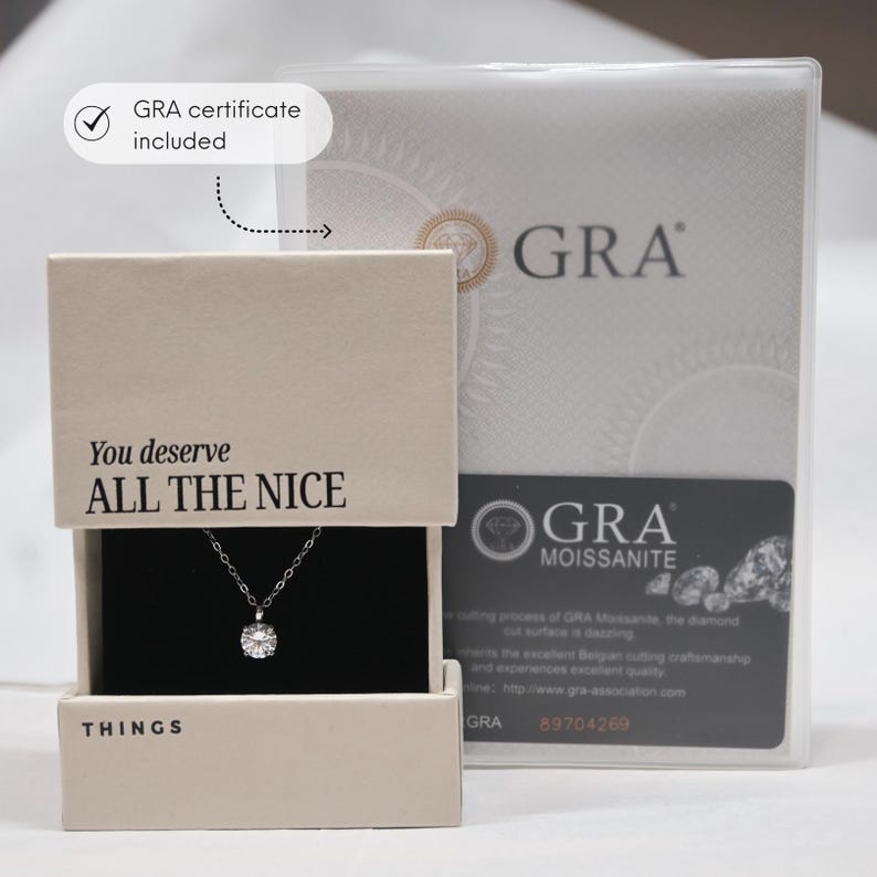 GRA Moissanite certificate included