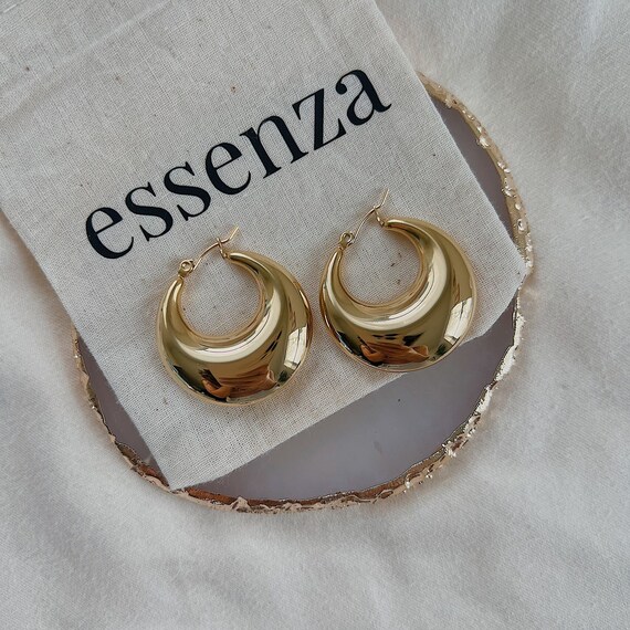 Etsy chunky gold hoops deals