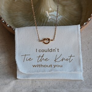 Help Me Tie the Knot Bridesmaid Gifts, Love Knot Necklace, Bridesmaids ...