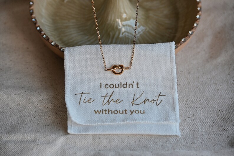 Help Me Tie the Knot Bridesmaid Gifts Love Knot Necklace - Etsy