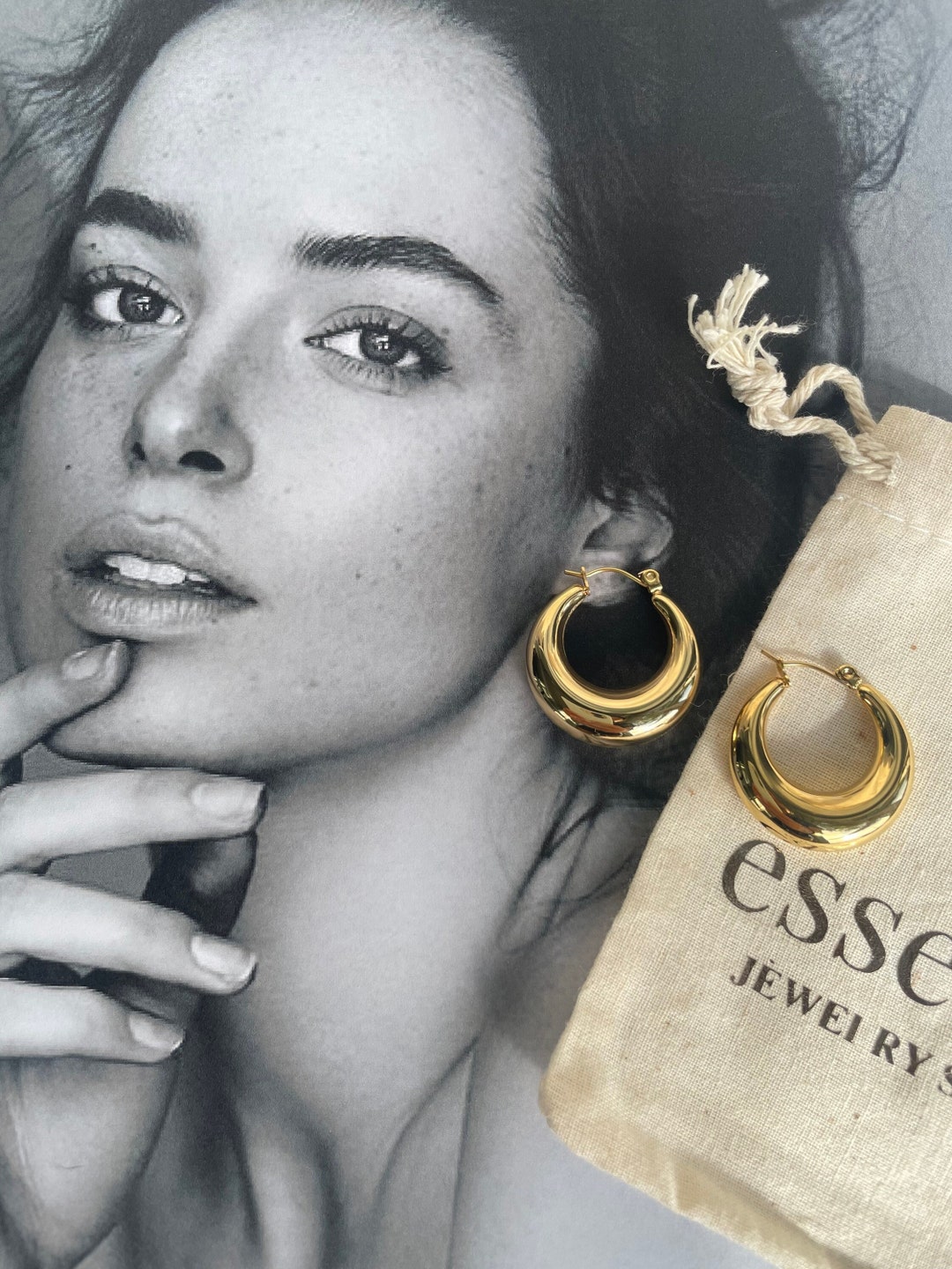 Chunky Gold Hoop Earrings, Golden Hoops, Chunky Gold Hoops, Small Gold ...