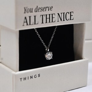 Lab Diamond Necklace with Motivational Gift Box for Women