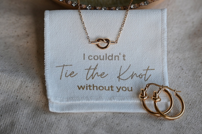 Help Me Tie the Knot Bridesmaid Gifts Love Knot Necklace - Etsy