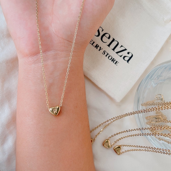 Gold Alphabet Heart Gold Heart Pendant Necklace With Initial Letter Alphabet  A To Z From Samuelmora, $7.13 | DHgate.Com