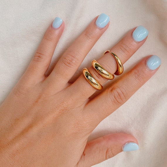 18k Gold Plated Dome Ring, Minimalist Ring, Minimalist gold ring, Dainty Gold Ring, Thin Gold Ring, Adjustable ring, Gift for her