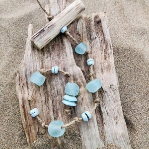 Sea Glass Suncatcher, Sea Glass Art, Driftwood Art, Sea Glass Gift, Glass Suncatcher, Sea Glass Beads, Driftwood Mobile, Beach Themed