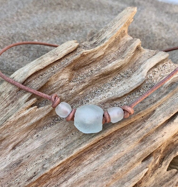 Sea Glass Necklace Beads Sea Glass Style Beads Sea Glass Choker