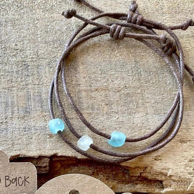 Sea Glass Style Friendship Bracelet: Recycled Glass Beach Jewellery No Thanks