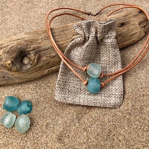 Sea Glass Style Necklace: Krobo Ghana Sea Glass Beads
