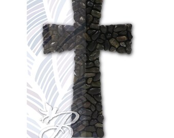 Mosaik Holzkreuz L/M/S | Schwarze | Mosaik Massivholzkreuz groß/mittel/klein | schwarz