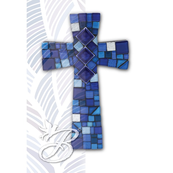 Mosaic Wooden Cross L/M/S | Blue | 馬賽克實木十字架 大/中/小 | 藍色