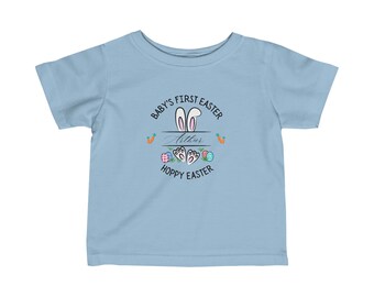 Personalisierte Babys erstes Ostern T-Shirt, niedliches Ostern-Themenhemd für Säuglinge, erste Ostern, Baby-T-Shirt, kundenspezifische, Babyname, Baby-Hemd