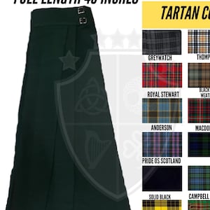 Handmade Full Length Scottish kilted Maxi skirt for women, Tartan kilted Maxi skirt for women 24 inches to 70 inches waist