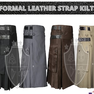 Scottish Utility Kilt for Men – Handmade Cotton Working utility kilt – Scottish Tactical Cargo Kilt – Adjustable Heavy-Duty Custom Kilt