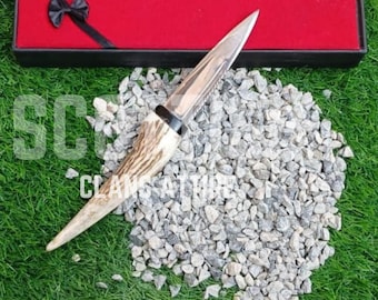 Celtic Sgian Dubh Knife: Bone Handle Scottish Dirk - Kilt Accessory