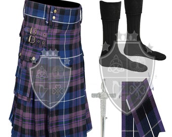 Scottish Tartan Kilt, Traditional Highland Clan wedding Kilt, Men’s Formal & Casual Wear