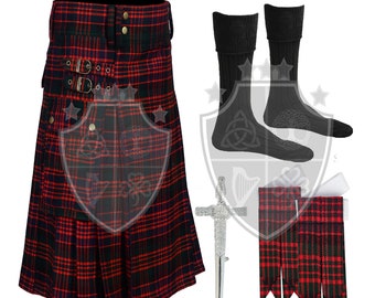 Scottish Tartan Kilt, Traditional Highland Clan wedding Kilt, Men’s Formal & Casual Wear