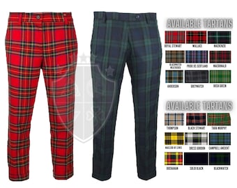Tartan Pants for Men, Scottish Tartan Trousers, Plaid Pants, Highland Wear, Formal & Casual Outfit, Custom Fit, Wedding and Festival Wear