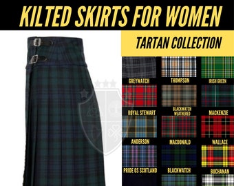 Gonna KILTED classica scozzese di lunghezza maxi - Gonna da donna - Gonna Hostess su misura - Gonne tartan scozzesi per donne - Gonne Midi Kilted