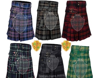 Kilt utilitaire tartan pour homme Kilt écossais traditionnel des Highlands pour homme Disponible en tartans clan
