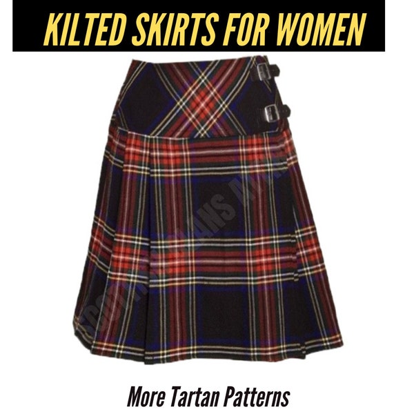 Tartan Kilted Skirts - Ladies Kilt Skirt 20" Inch Length For Women Waist Sizes 24" to 62" Available in Different 40+ Clan Tartans