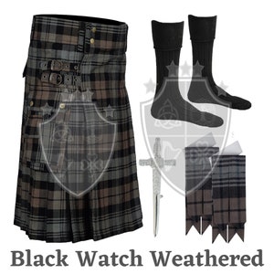 Handmade Scottish Clan tartan kilt for men, Tartan utility kilt, Scottish kilt outfit, 16 oz Acrylic wool fabric, Made to Order kilt set