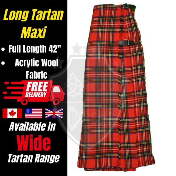 Custom made Ladies Tartan skirts - Full length Tartan Kilts - Scottish Classic Maxi Length Kilt Skirts - Ladies Skirts - Hostess Skirts