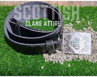 Scottish Kilt Belt, Traditional Highland Leather Belt, Formal & Casual Kilt Wear
