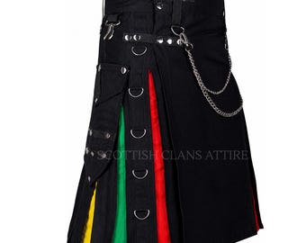 Men's Rainbow Pride Kilt | Handmade Scottish Style Festival Outfit
