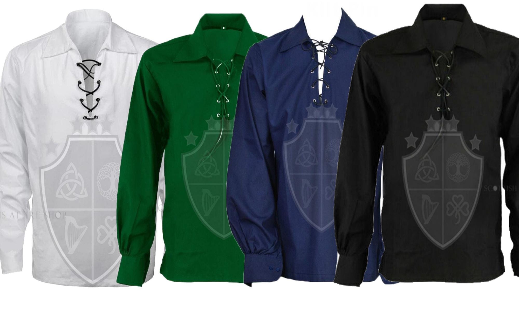 Hdhdeueh Camicia Da Uomo Scozzese Giacobita Ghillie Kilt A