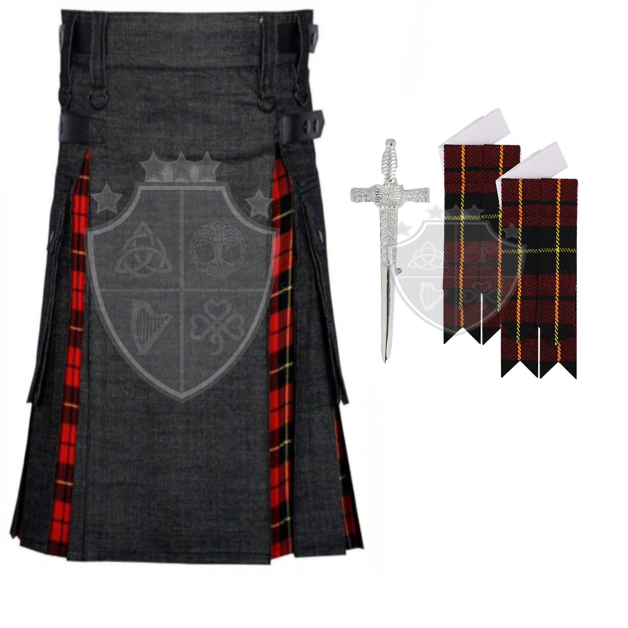 Falda Escocesa Utilitaria Gentry Choice Para Hombre – Tradicional Con Hebilla Y Cierre Tipo Highland