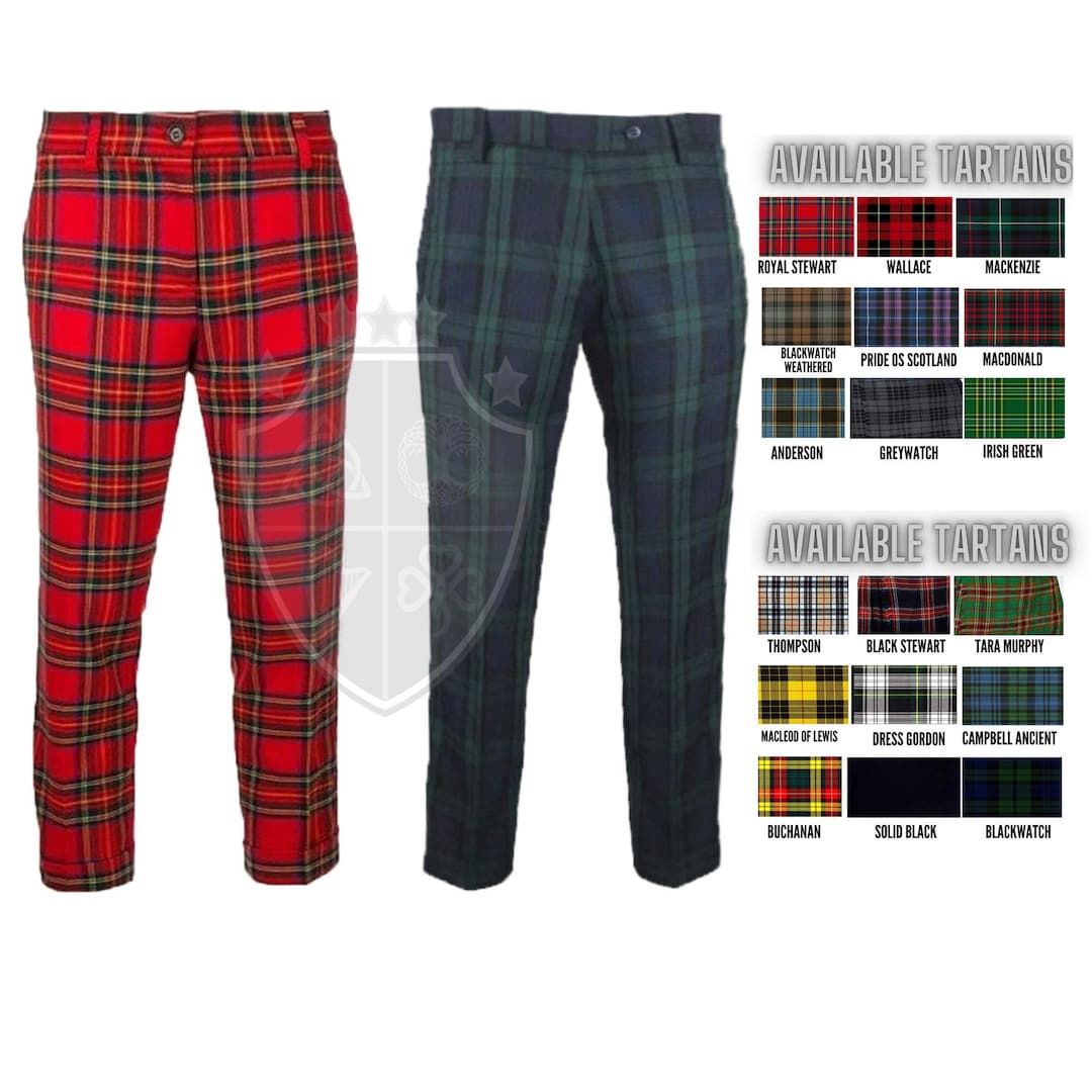 Scottish Man's Tartan Pants Custom Made Tartan Trousers Handmade Dress