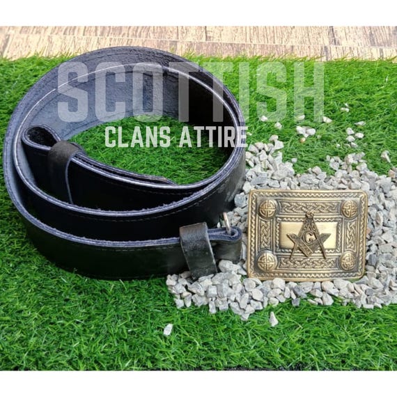 Scottish Kilt Utility Leather Belt and Buckle Scottish Kilt